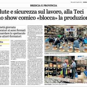 PRESS - Giornale di Brescia  TECI - REDAELLI TECNA S.P.A. di Castagnato (BS)